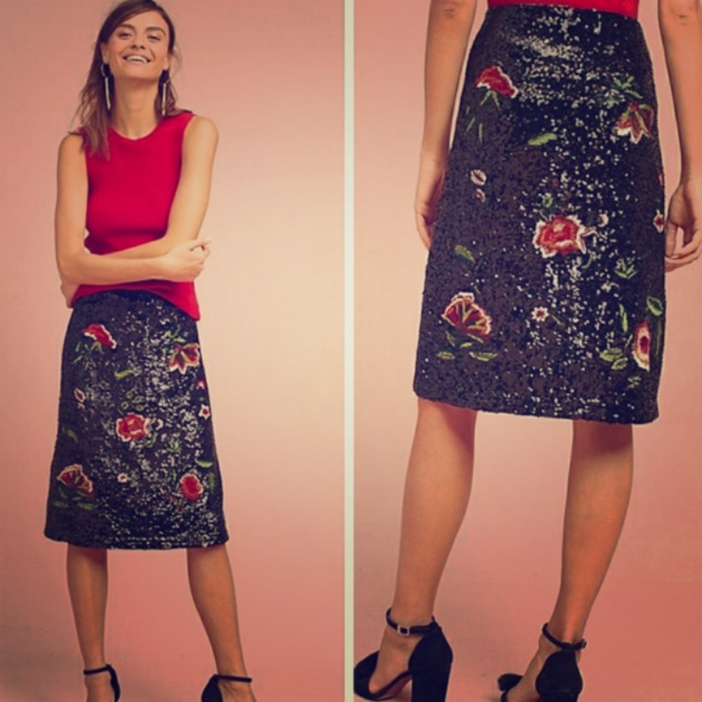 Sequin pencil skirt from Maeve Anthropologie